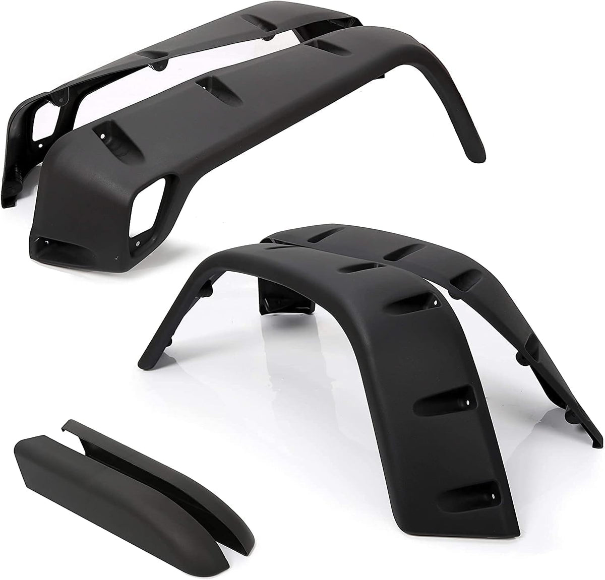Maple4x4 1997-2006 Jeep Wrangler TJ 6 inch Pocket Riveted Fender Flares textured black finish 6 piece set