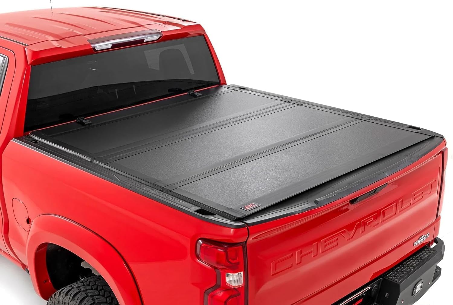 Maple4x4 2019-2025 Chevy Silverado 1500 & GMC Sierra 1500 6'6'' Bed (78.9'') Hard Tri-Fold Flip up Truck Bed Tonneau Cover | Flush Aluminum Panels - LT012