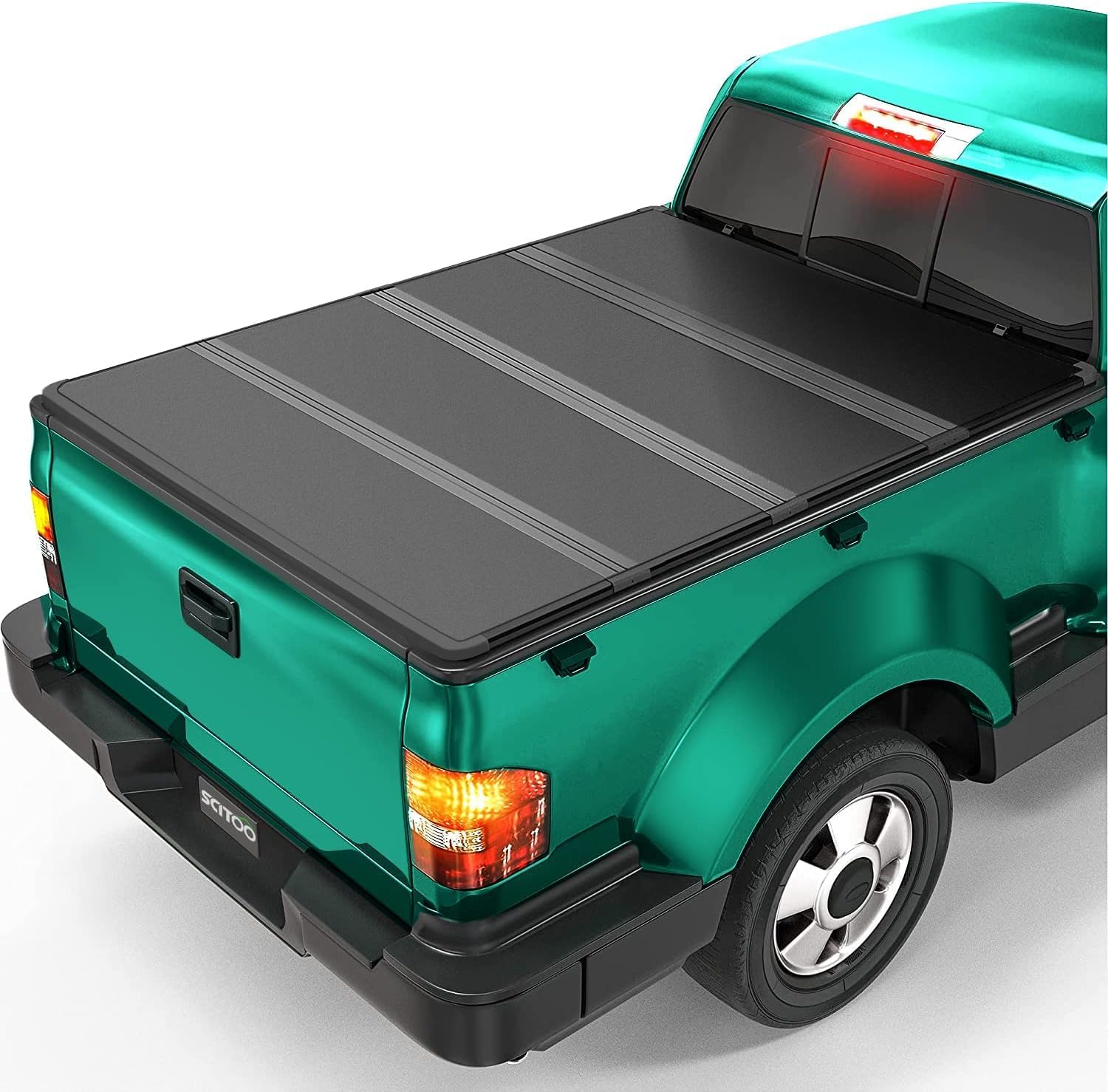 Maple4x4 Compatible with 2019-2025 Dodge Ram 1500 New Body 5.7ft Box (Without RamBox) Hard Quad-fold Truck Bed tonneau Cover (Not for Ram Classic) | Top Mounted Aluminum Panels