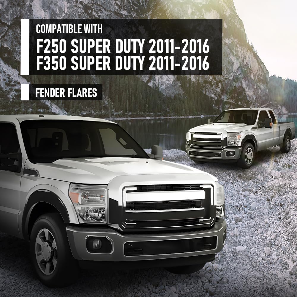 Maple4x4 2011-2016 Ford F-250 F-350 SD Factory Style OEM Fender Flares (NOT for dually models) | Smooth Glossy Paintable