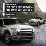 Maple4x4 2011-2016 Ford F-250 F-350 SD Factory Style OEM Fender Flares (NOT for dually models) | Smooth Glossy Paintable - OE103
