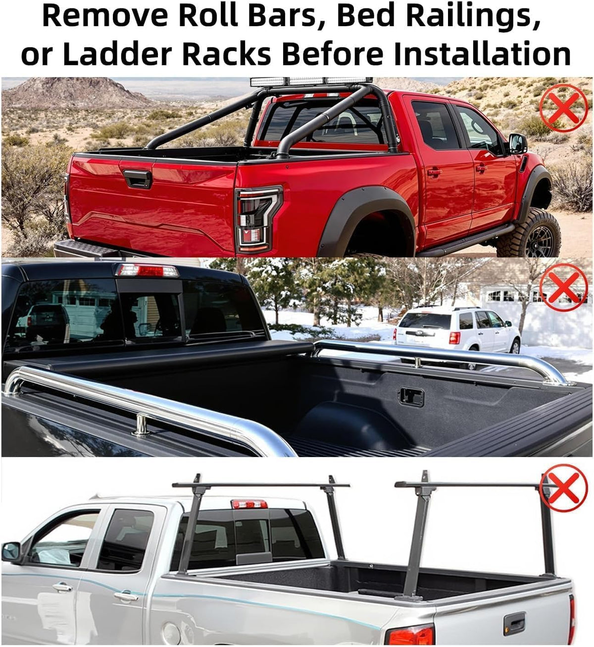 Maple4x4 2019-2026 Chevy Silverado GMC Sierra 1500 5.8ft Box Hard tri-fold flip up Truck Bed Tonneau Cover | Flush Aluminum Panels - LT011