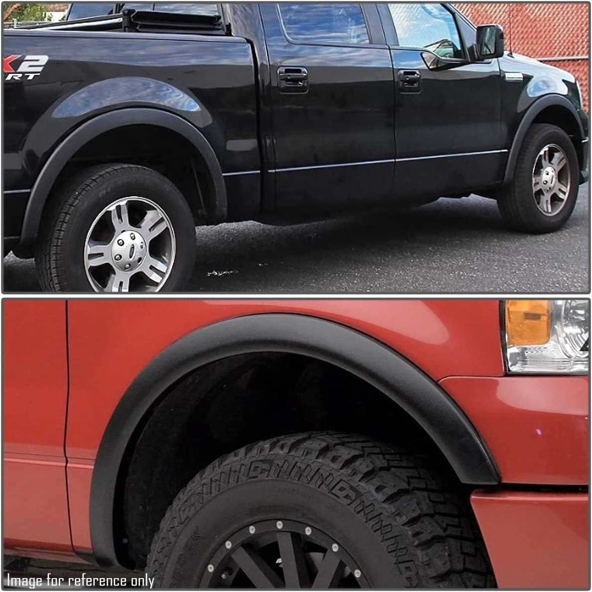 Maple4x4 2004-2008 Compatible with Ford F-150 Factory Style OEM Fender Flares | Not for Heritage Model | Black, Durable, Paintable Set of 4 - OE101