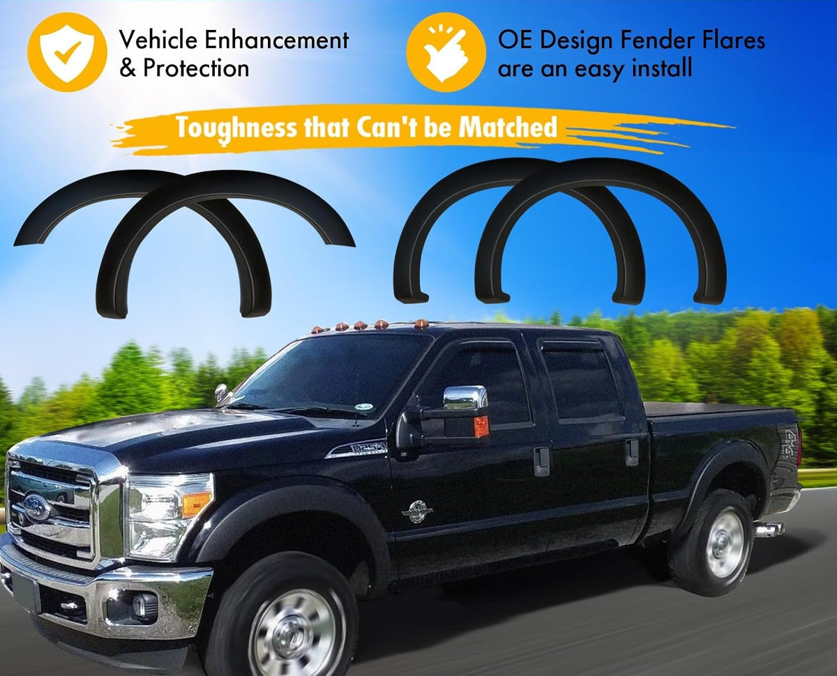 Maple4x4 2011-2016 Ford F-250 F-350 SD Factory Style OEM Fender Flares (NOT for dually models) | Smooth Glossy Paintable
