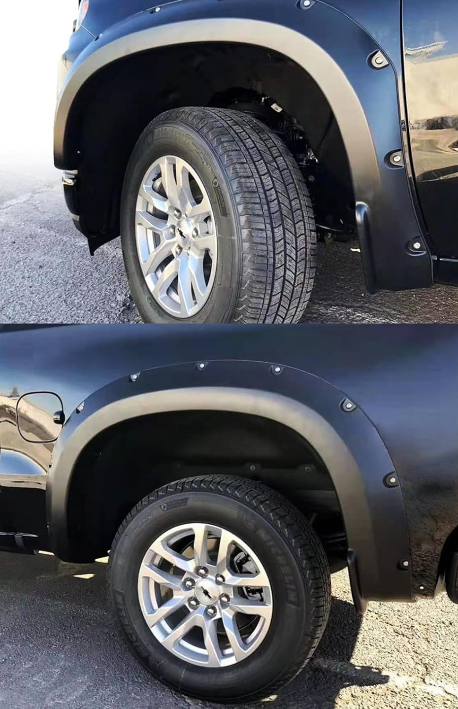 Maple4x4 2019-2026 Chevy Silverado 1500 Pocket Bolt Riveted Fender Flares | Not for 2500/3500, GMC, or 2019 LD |  Smooth Black, Set of 4 - FF208
