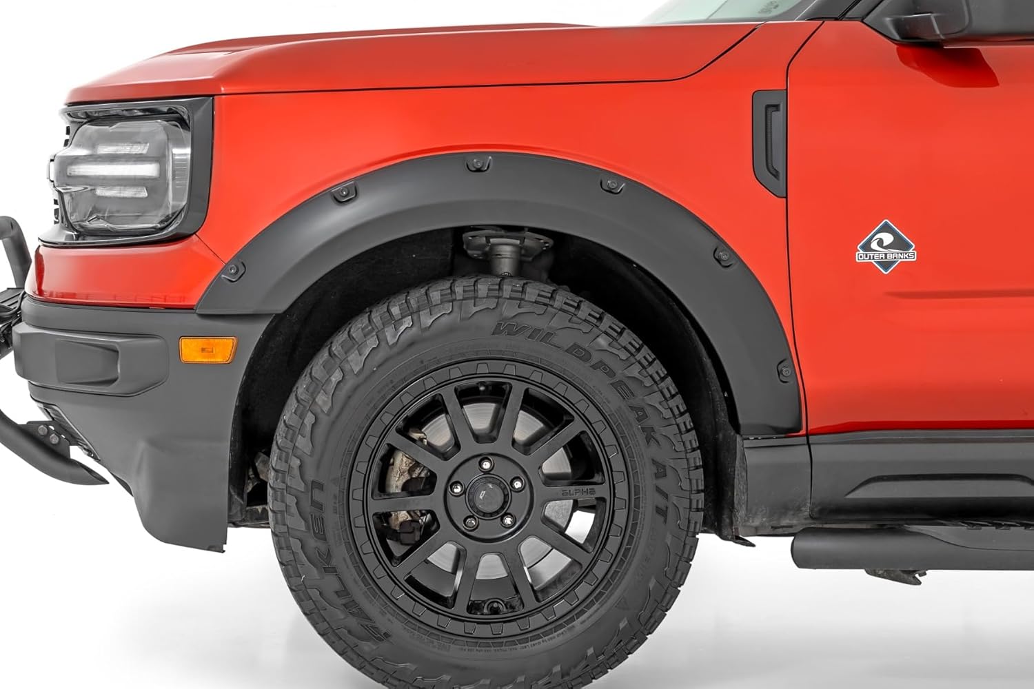 Maple4x4 Compatible with 2021-2025 Ford Bronco Sport Pocket Bolt-Riveted Fender Flares | Rough Textured 6pc - FF110
