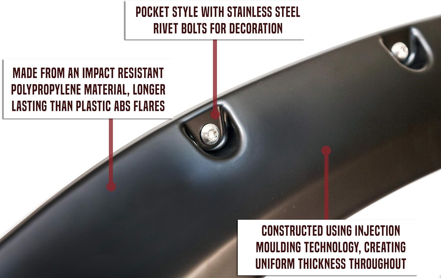 Maple4x4 2014-2018 Chevy Silverado 1500, 2015-2019 Chevy Silverado 2500 3500 6.5ft & 8ft Bed Pocket Bolt-Riveted Fender Flares (NOT FOR GMC SIERRA) - FF207