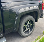 Discounted Demo Fender Flares with Minor Scratches | 2007-2013 Chevy Silverado 1500 2500 3500 5.8ft Short Box | Pocket Bolt Riveted Style | Smooth Black Paintable Set of 4 – FF205-1