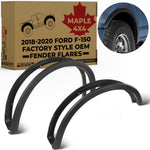 Maple4x4 OE Replacement Fender Flares Compatible with 2018-2020 Ford F150 (only for trucks with factory flares) | (Excludes Platinum & Raptor Model) Smooth Black Paintable - OE109