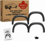Discounted Demo Fender Flares with Minor Scratches | Maple4x4 2011-2016 Ford F-250 F-350 SD Factory Style OEM Fender Flares (NOT for dually models) | Smooth Glossy Paintable - OE103