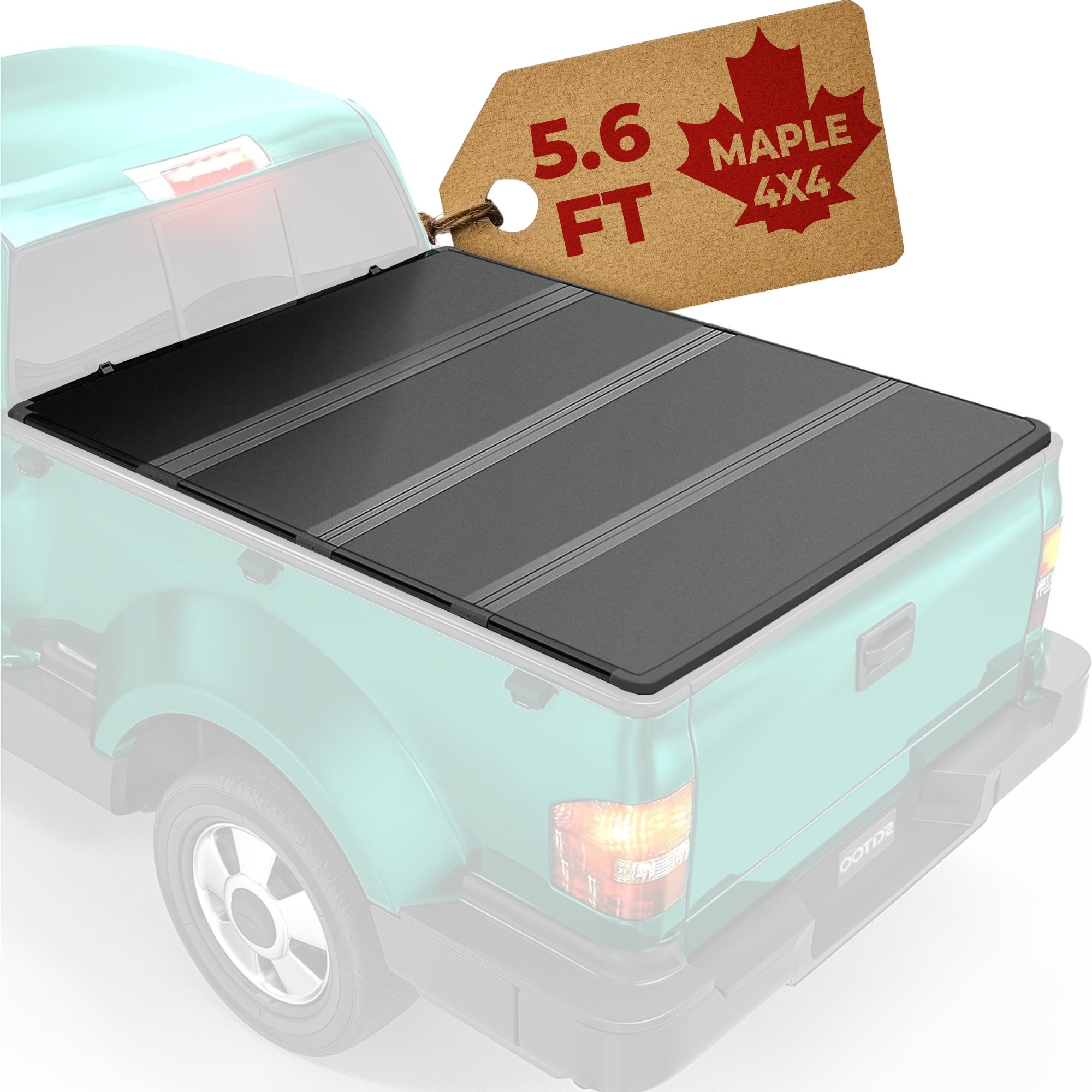 Maple4x4 Hard Quad-fold Truck Bed Tonneau Cover Compatible with 2014-2021 Toyota Tundra 5.5ft Bed (Excludes Trail Special Edition Storage Boxes)